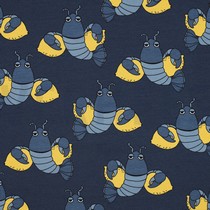 FRENCH TERRY COOLE LOBSTERS BLAUW (thumbnail)