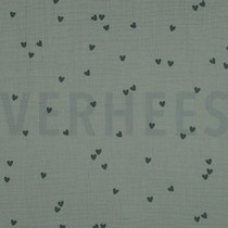 DOUBLE GAUZE SMALL HEARTS NILE (thumbnail)