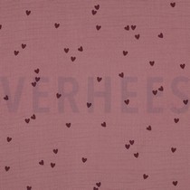 DOUBLE GAUZE SMALL HEARTS LIGHT LILAC (thumbnail)