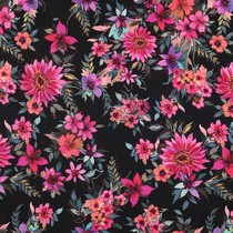 COTON SATIN DIGITAL FLEURS NOIR (thumbnail)