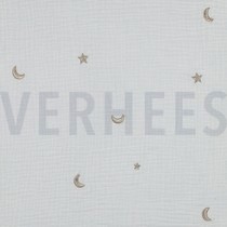 DOUBLE GAUZE EMBROIDERY STERREN GEBROKEN WIT (thumbnail)