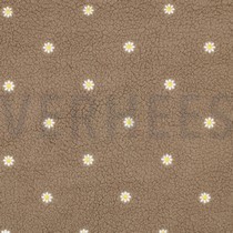TEDDYSTOFF STICKEREI BLUMEN TAUPE (thumbnail)