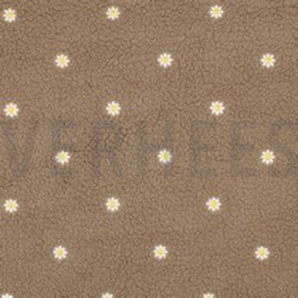 TEDDY EMBROIDERY BLOEMEN TAUPE (thumbnail)