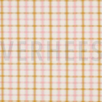 KATOEN SEERSUCKER GARENGEVERFD RUITEN ECRU (thumbnail)