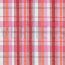 COTTON SEERSUCKER YARN DYED CHECKS PINK (thumbnail)