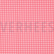 KATOEN GARENGEVERFD NEON RUITEN ROZE (thumbnail)