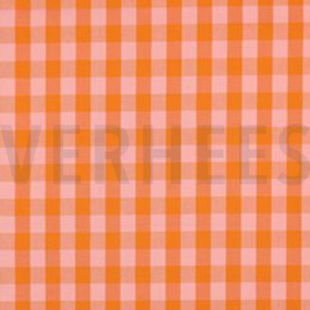 KATOEN GARENGEVERFD RUITEN ORANJE/ZALM (thumbnail)
