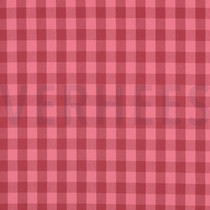 KATOEN GARENGEVERFD RUITEN MAUVE / BORDEAUX (thumbnail)