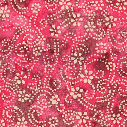 HANDGEMAAKTE BATIK KATOEN KERSENROOD (thumbnail)