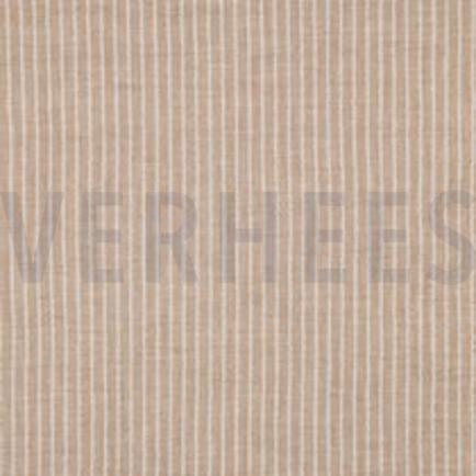 DOUBLE GAUZE YARN DYED STRIPES TAUPE (thumbnail)