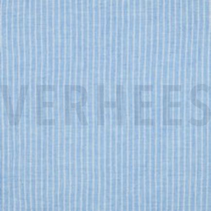 DOUBLE GAUZE YARN DYED STRIPES LIGHT BLUE (thumbnail)