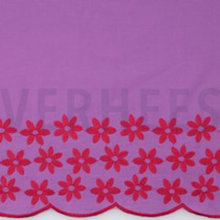 COTTON EMBROIDERY ONE-SIDE BORDER PURPLE/RED (thumbnail)