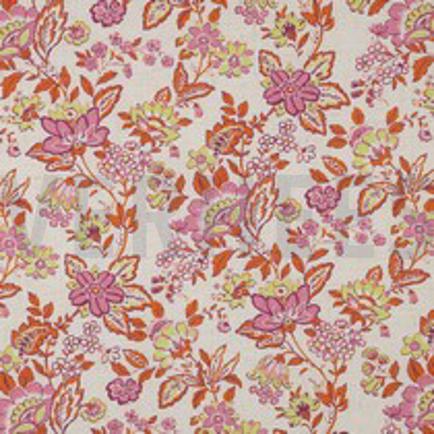 LIN VISCOSE DIGITAL FLEURS ÉCRU (thumbnail)