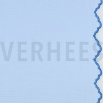 DOUBLE GAUZE TWEE-ZIJDIGE GOLFRAND LICHTBLAUW (thumbnail)