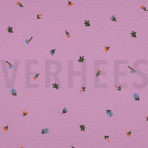 DOUBLE GAUZE EMBROIDERY BLOEMEN LICHTROZE (thumbnail)