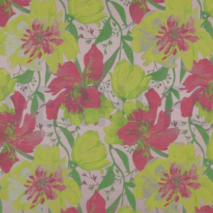 JACQUARD FLOWERS PINK/YELLOW (thumbnail)