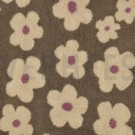 TEDDYSTOFF JACQUARD BLUMEN TAUPE/BEIGE (thumbnail)