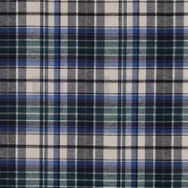 BAUMWOLLE GARNGEFÄRBT ANGERAUT KAROS BLAU (thumbnail)