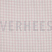 BAUMWOLLE GARNGEFÄRBT ANGERAUT KAROS HELLROSA (thumbnail)