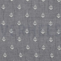 DOUBLE GAUZE JACQUARD ANCHORS TWO-SIDED NAVY (thumbnail)