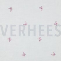 DOUBLE GAUZE EMBROIDERY VLINDERS WIT (thumbnail)