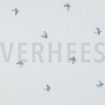 DOUBLE GAUZE EMBROIDERY VLINDERS WIT (thumbnail)