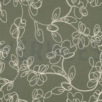DOUBLE GAUZE EMBROIDERY BLOEMEN AUGURK (thumbnail)