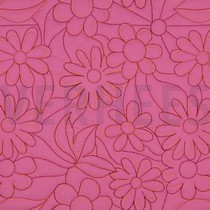 BAUMWOLLE GESTEPPT BLUMEN ROSA (thumbnail)