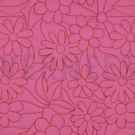 BAUMWOLLE GESTEPPT BLUMEN ROSA (thumbnail)
