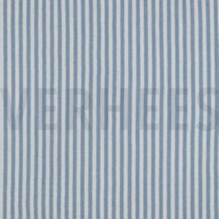 MUSSELIN GARNGEFÄRBT STREIFEN BLAU (thumbnail)