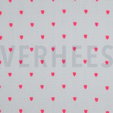 DOUBLE GAUZE EMBROIDERY NEON HEARTS WHITE (thumbnail)