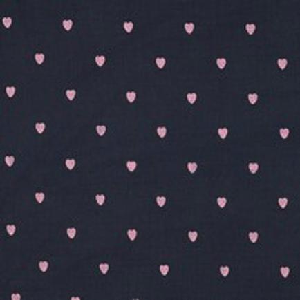 DOUBLE GAUZE EMBROIDERY NEON HARTEN MARINEBLAUW (thumbnail)