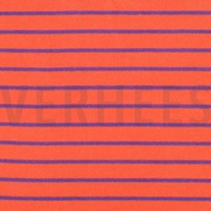 BAUMWOLLE FROTTEE GARNGEFÄRBT STREIFEN ORANGE/LILA (thumbnail)