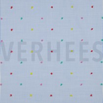 KATOEN STREPEN DOBBY BLAUW (thumbnail)