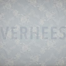 COTTON VOILE EMBROIDERY FLOWERS WHITE (thumbnail)