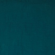 DOUBLE GAUZE GOTS DONKER CYAN (thumbnail)