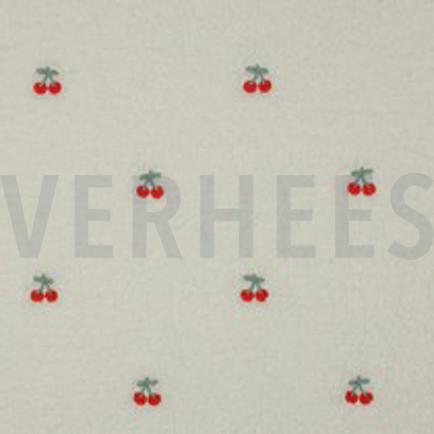 TEDDY EMBROIDERY CHERRIES ECRU (thumbnail)