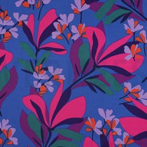 VISCOSE ROSELLA STRETCH SPRING GARDEN NERIDA HANSEN ROYAL BLUE (thumbnail)