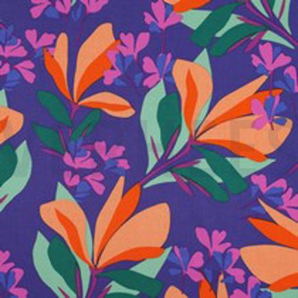 VISCOSE ROSELLA STRETCH SPRING GARDEN NERIDA HANSEN BLEU ROI (thumbnail)