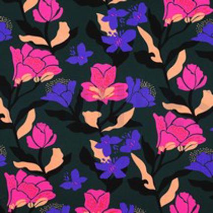 LENZING™ ECOVERO™ AMIRA FLORAL NERIDA HANSEN VERT FONCÉ (thumbnail)