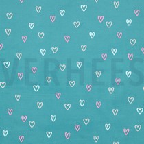 BABYCORD FOIL HEARTS PETROL (thumbnail)