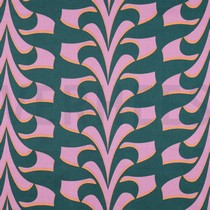 COTTON SATIN ABSTRACT FLOWERS DARK GREEN (thumbnail)