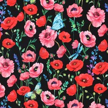 FRENCH TERRY DIGITAL FLEURS NOIR (thumbnail)