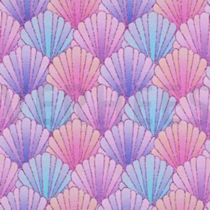 FRENCH TERRY DIGITAL SEASHELLS PURPLE (thumbnail)
