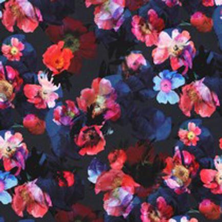 FRENCH TERRY DIGITAAL BLOEMEN MARINEBLAUW (thumbnail)