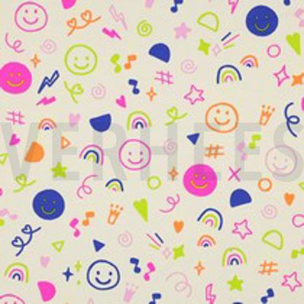 JERSEY NEON GRIBOUILLAGES BLANC CASSÉ (thumbnail)