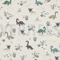 JERSEY MÉLANGE DINOSAURES AQUATIQUES ÉCRU MÉLANGÉ (thumbnail)