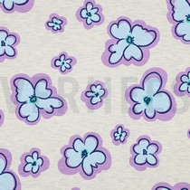 JERSEY MELANGE BLUMEN ECRU MELIERT (thumbnail)