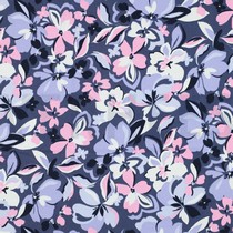 FRENCH TERRY FLOWERS PINK (thumbnail)