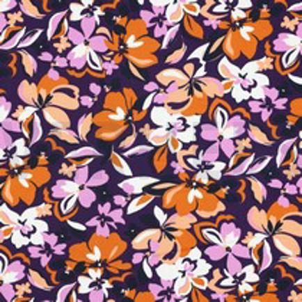 FRENCH TERRY BLOEMEN PAARS/OKER (thumbnail)